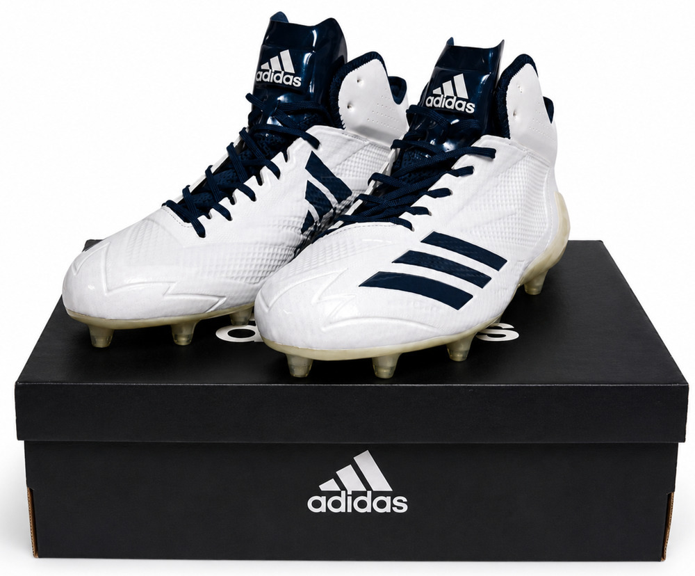 adidas Adizero 5-Star 6.0 Mid Football Cleats White Navy Men's Size 13 New